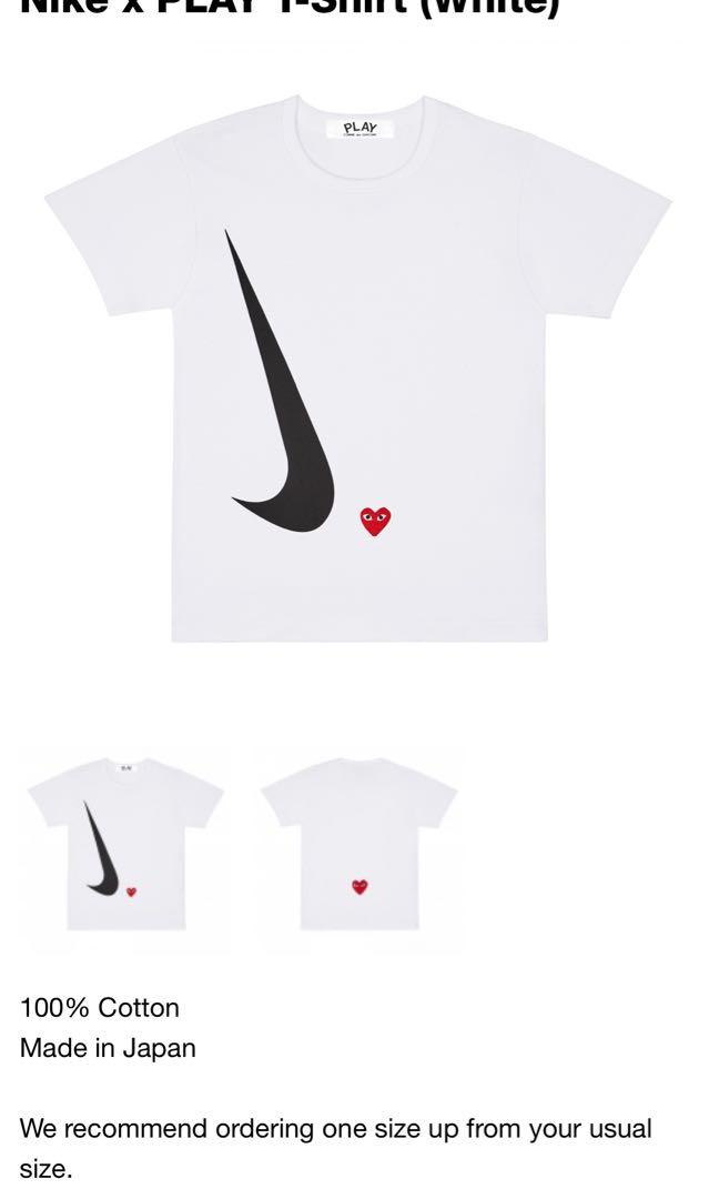 【L】Cdg Play Nike X Play T-Shirt