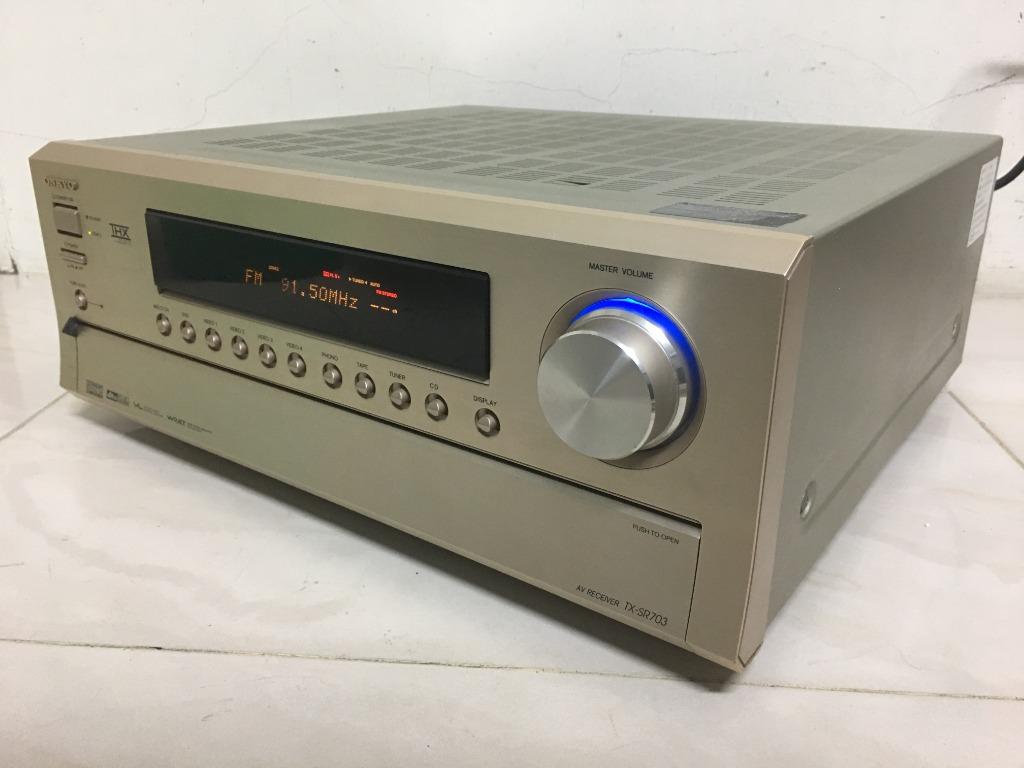ONKYO TX SR703 FM擴大機,有光纖 DTS THX 認證 7.1家庭劇院 有原廠遙控器 內建風扇, 耳機及錄音音訊設備, 音樂