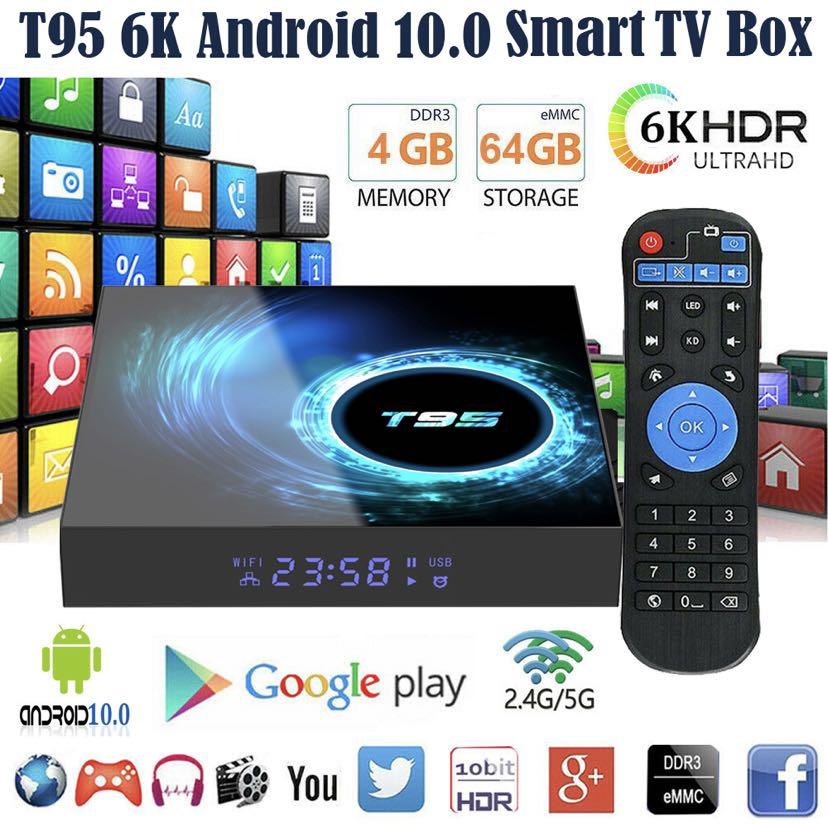 Over 400 Reviews T95 Android Tv Box Android 10 Android Box Bluetooth 5g Dual Band Premium Movies Dramas Kids News Soccer Sports Olympics Tv Home Appliances Tv Entertainment Media Streamers