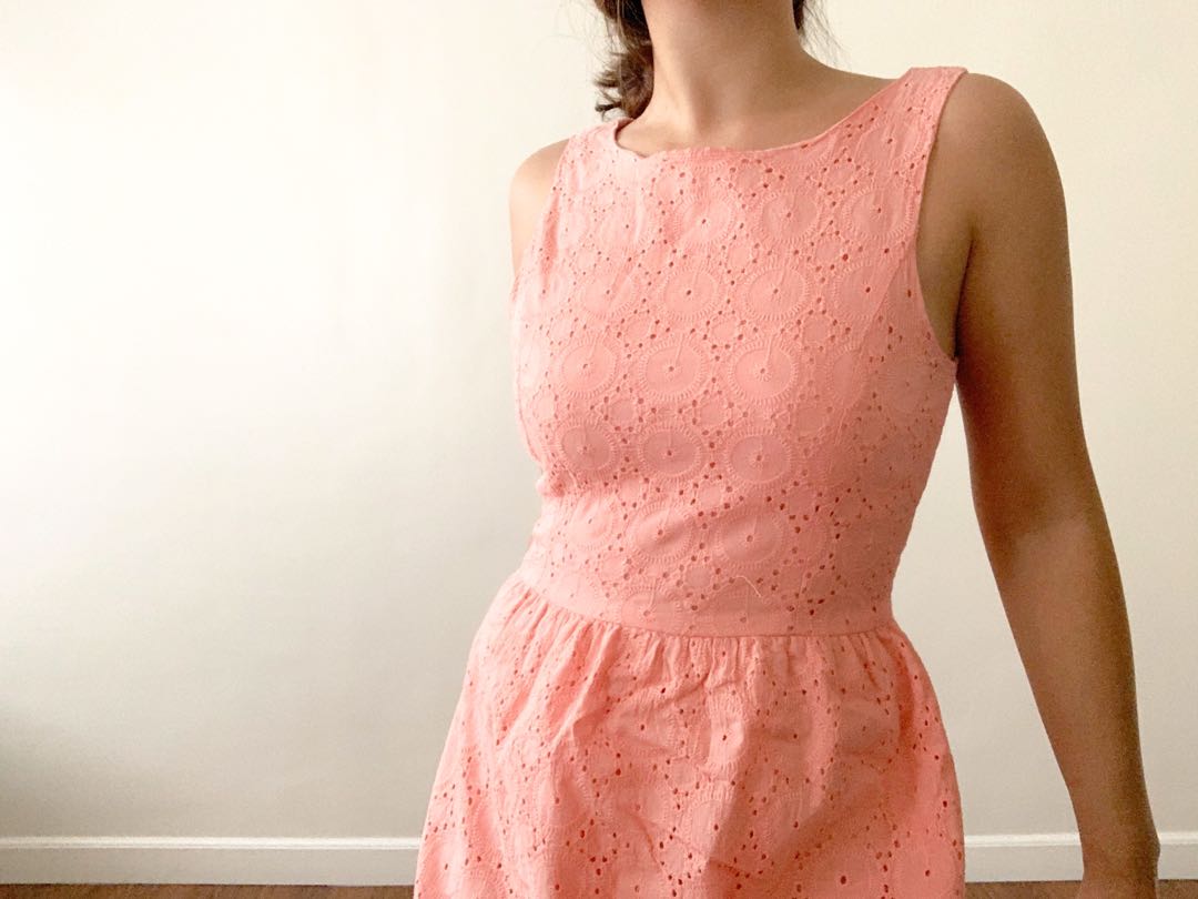 Peach eyelet dress