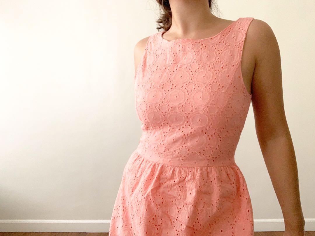 Peach eyelet dress Clearance