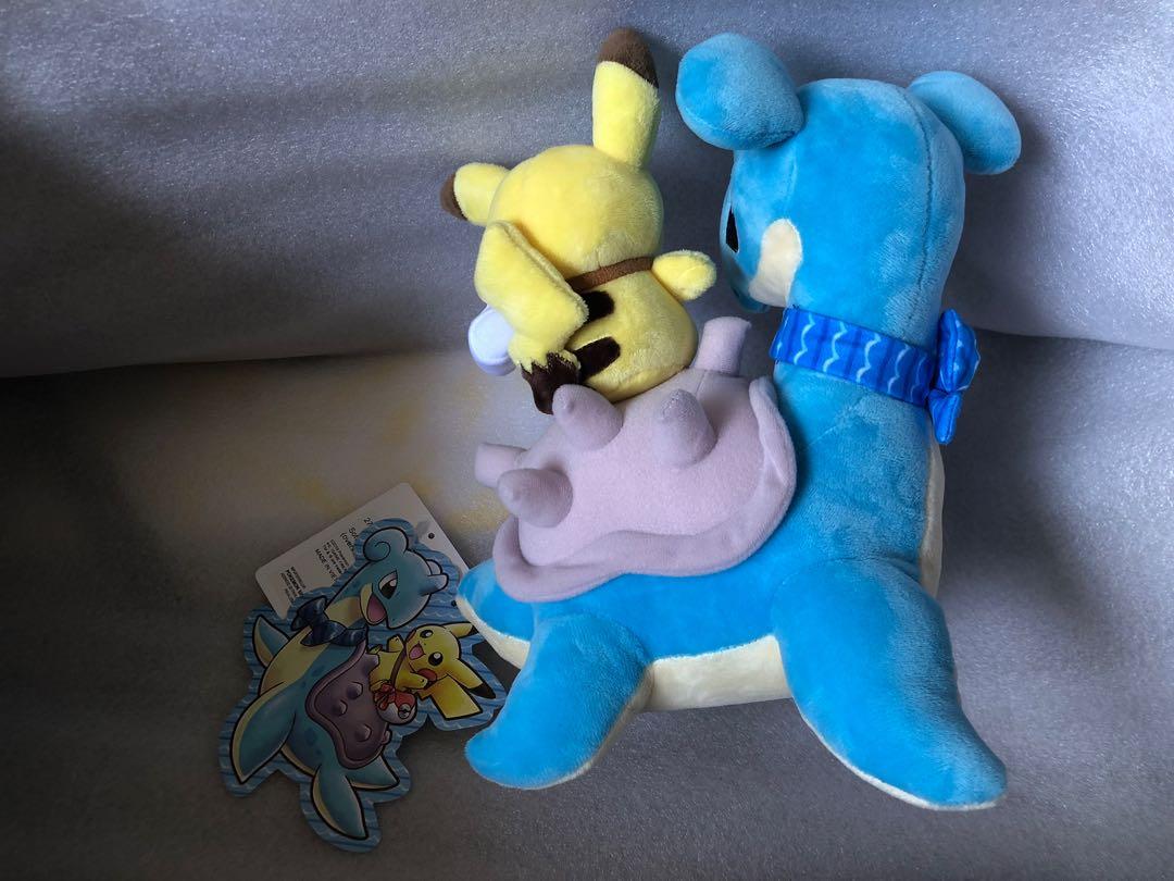Pokemon center pikachu riding lapras plush Hobbies Toys Toys Games on Carousell
