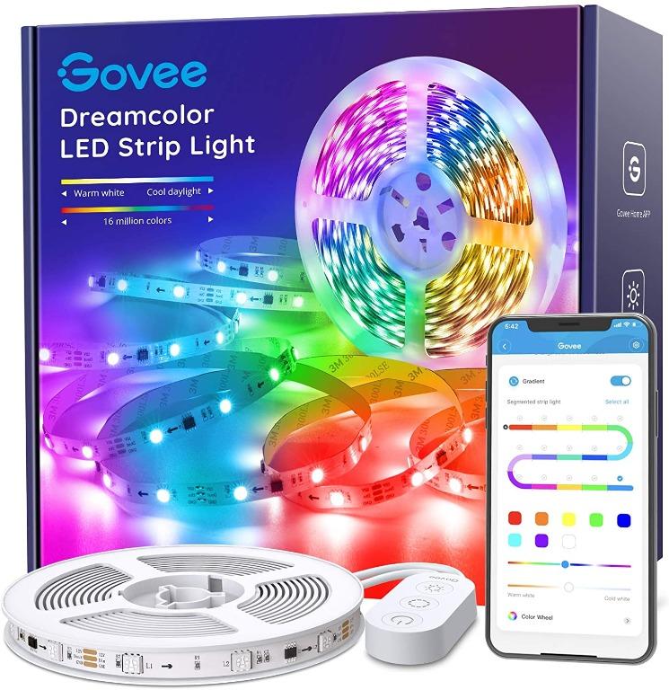 Govee RGBIC LED Strip Lights, 65.6ft Smart LED Lights for Bedroom,  Bluetooth LED Lights APP Control, DIY Multiple Colors on One Line, Color  Changing