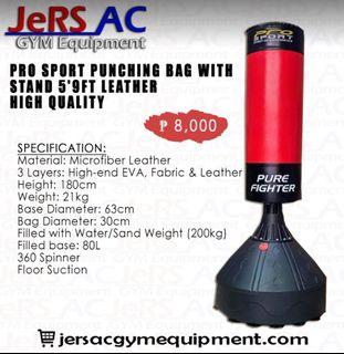 Pro Sport Punching Bag with Stand 5'9ft Leather High Quality - home and gym equipment