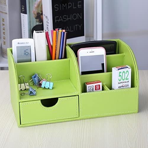 Pu Leather Office Desk Organizer Design Craft Handmade Craft On Carousell