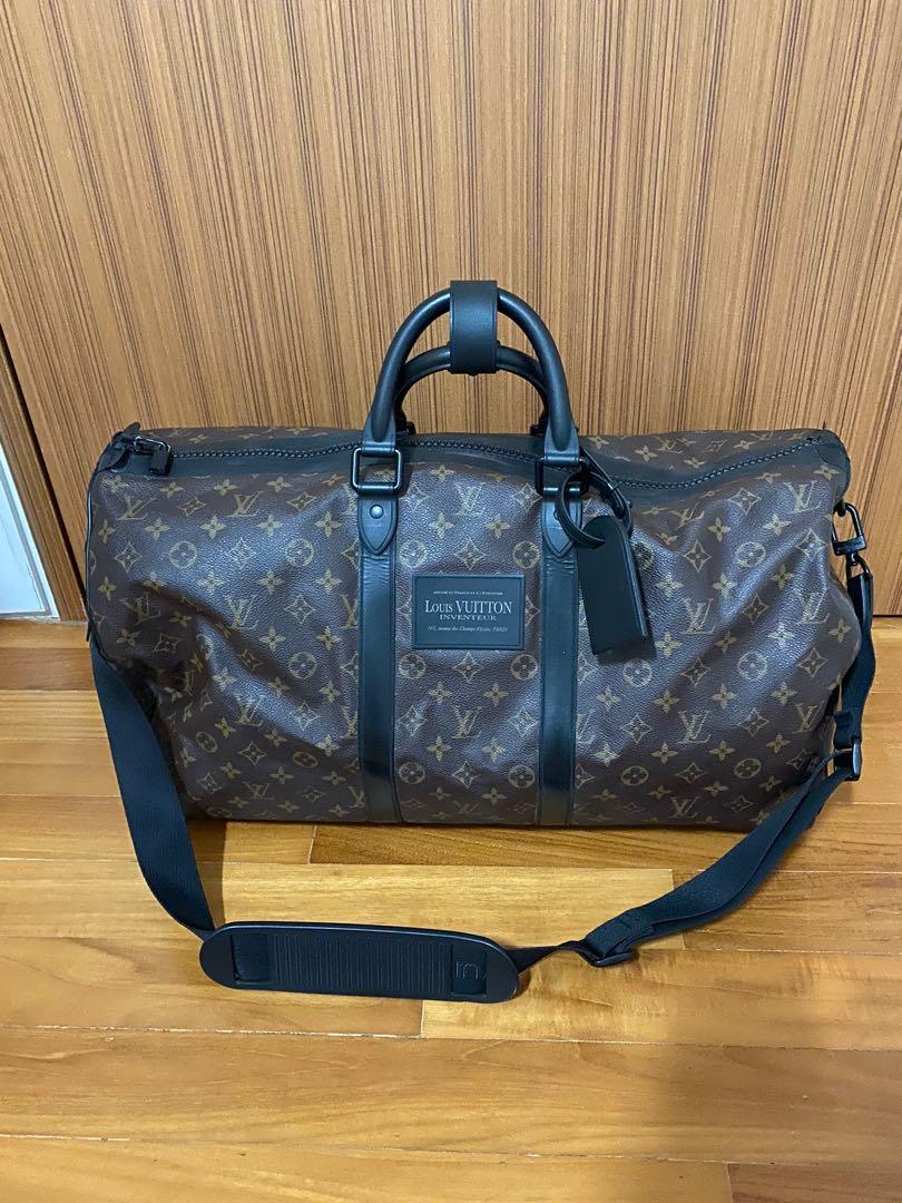 Louis Vuitton Keepall 55 strap travel bag customized Popeye by