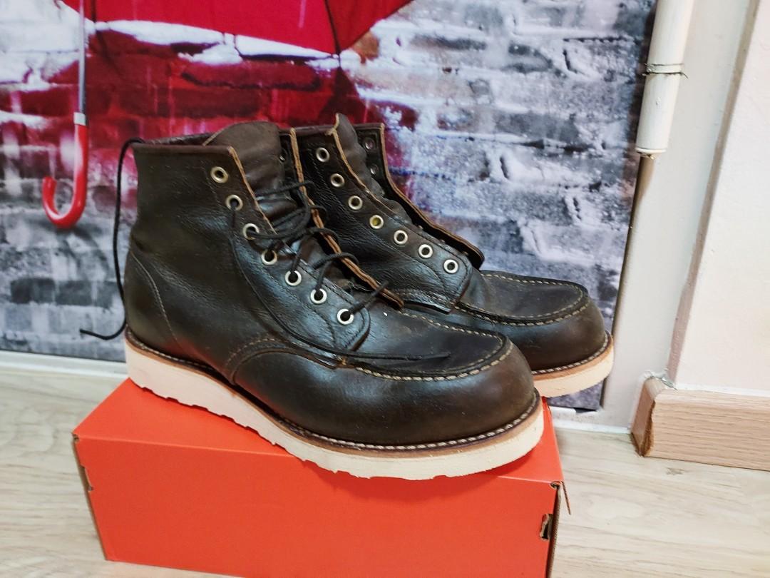 Red wing black moc toe boots hotsell