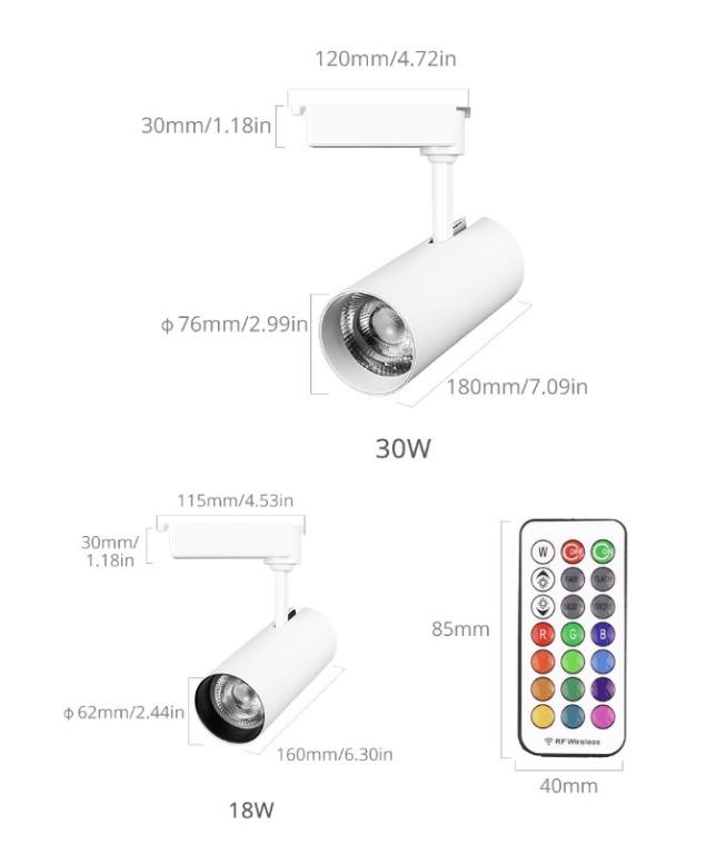 RGB RF Remote Control LED Track Light, Furniture & Home Living ...