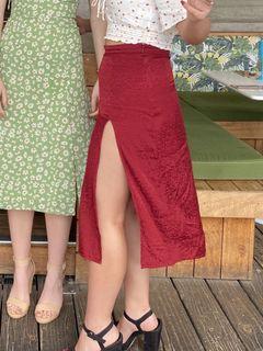 Motel Rocks Raspberry Midi Skirt