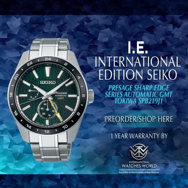 SEIKO INTERNATIONAL EDITION PRESAGE SHARP SERIES AUTOMATIC GMT TOKIWA  SPB219J1 140TH ANNIVERSARY GREEN DIAL, Mobile Phones & Gadgets, Wearables &  Smart Watches on Carousell