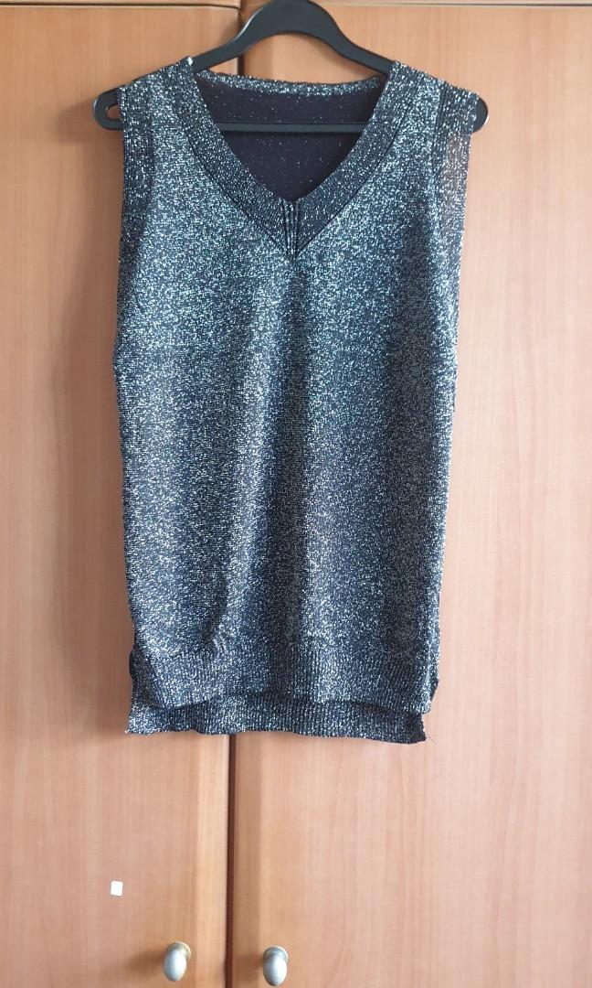 blue shimmer top
