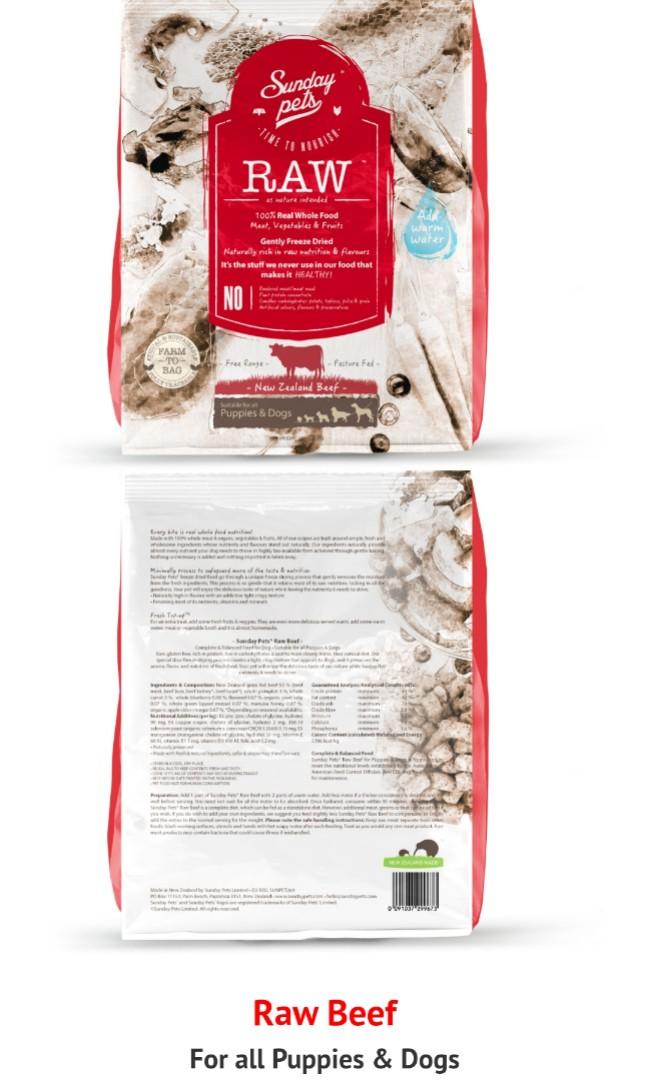 Sunday pets raw chow sales