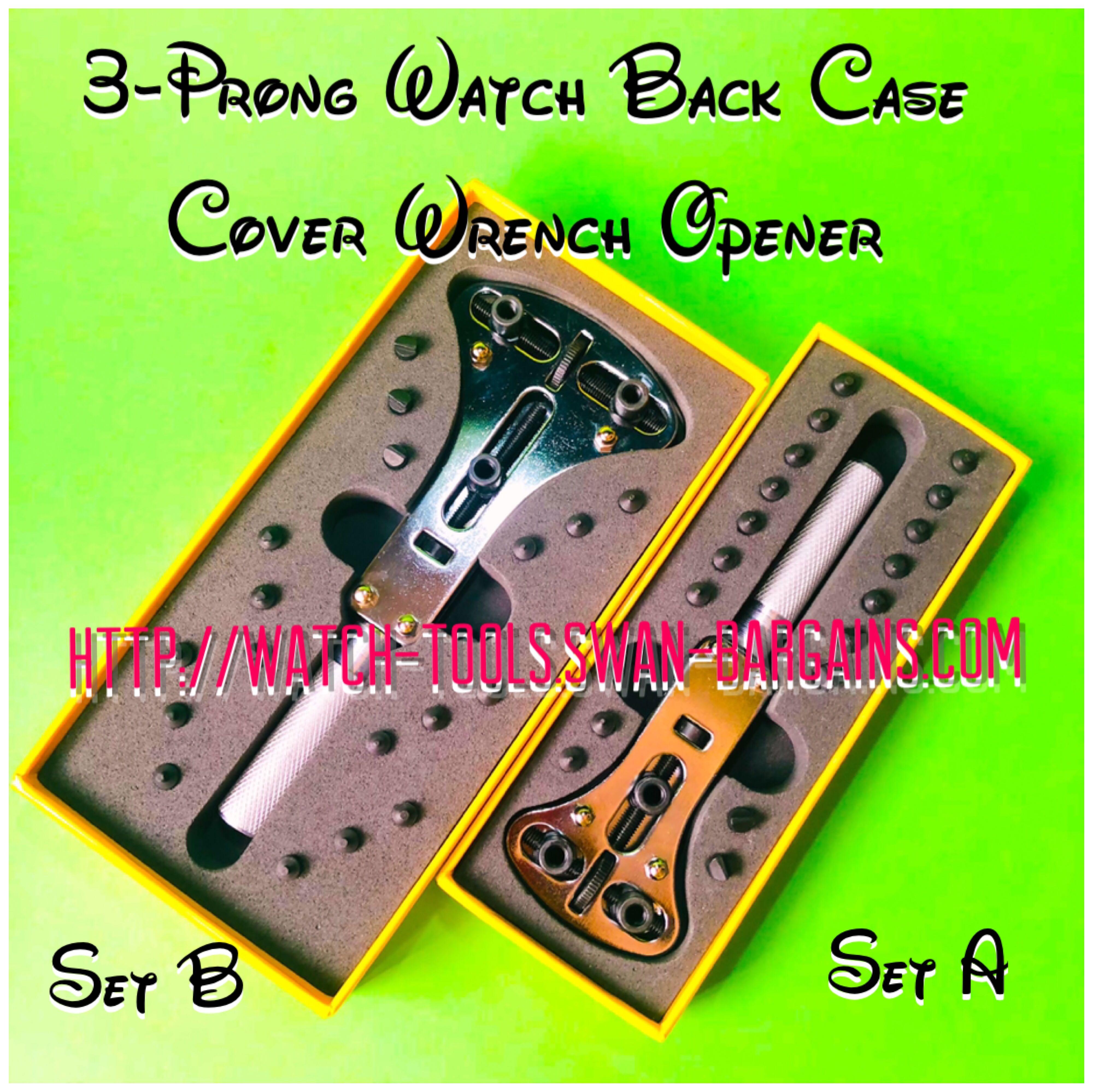 Universal Adjustable XL 3 prong Jaxa Wrench Screw Dow Back Watch