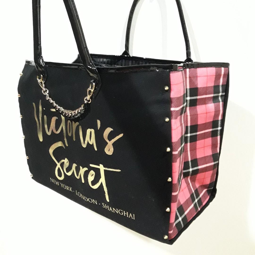 💯ORIGINAL Victoria Secret Extra large Pink/Black Striped Tote Bag NEW  (H-43.48 D-17.78 W-50.8 cm) | Lazada PH