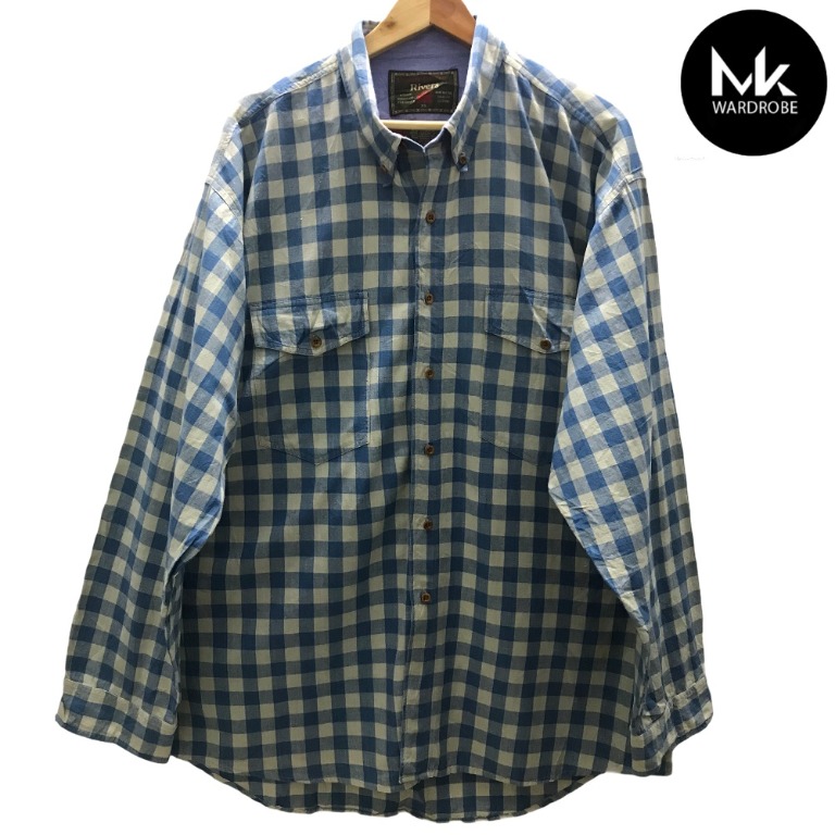 Vintage Rivers Flannel Shirt Plaid Checkered, Men's Fashion, Coats