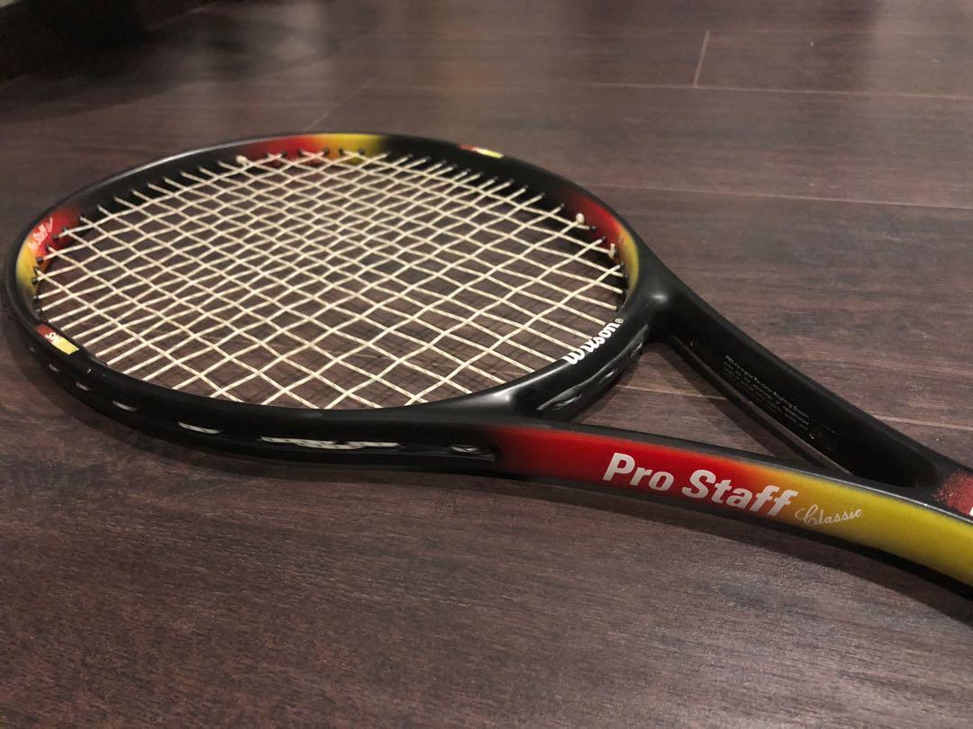 Wilson Pro Staff Classic 6.1 Mid Plus 95 sq” Tennis Racket, Sports