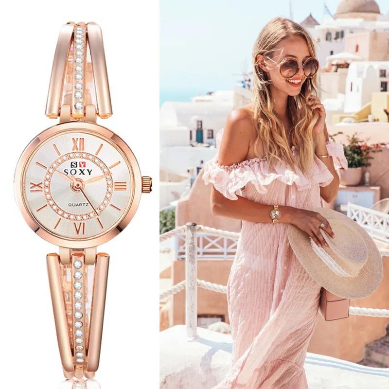 Women Dress Watch Quartz rose gold watches female wristwatches