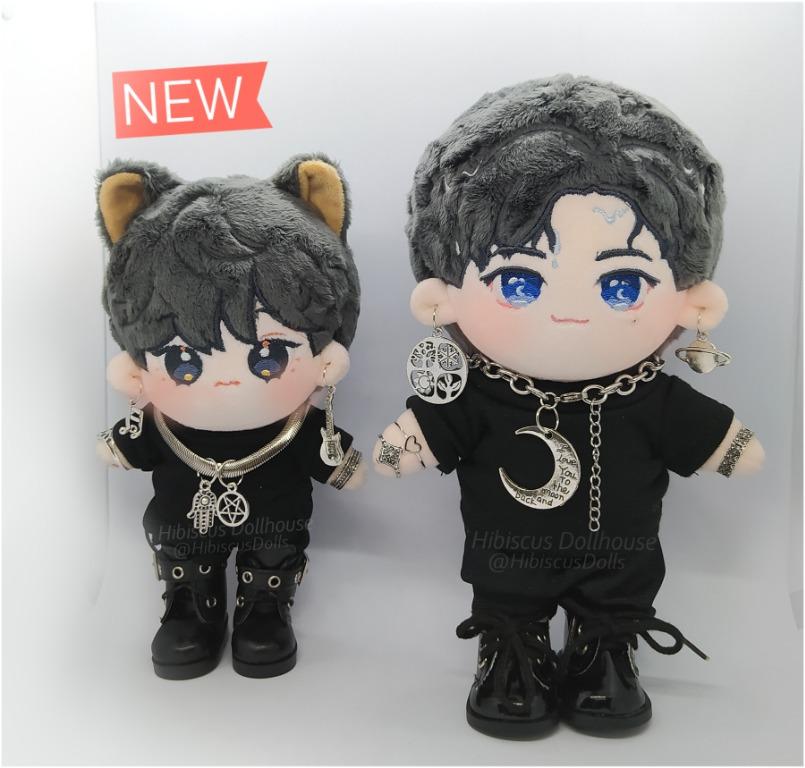 20 15CM Doll Clothes Black Set Shirt Pants Hibiscus Dollhouse