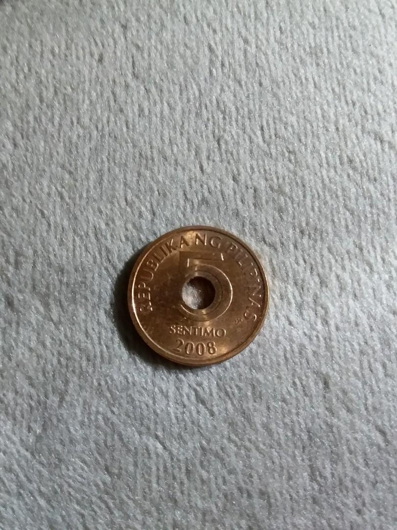 5 Sentimo 2008 (Hard to Find) (Category: Currency) located in Quezon City. Submitted by doctornis (Listing ID 1073789220, Image 1). Description: Selling 2008 "5 Sentimo" BSP coin series. Considered hard to find. Very fine and uncirculated. Natural shimmering appearance with slight aging of 13 years. Never been polished with any compounds. Definitely a great find for serious coin collectors. 💎 For pick-up/meet-up at the lobby of SM Blue Residence