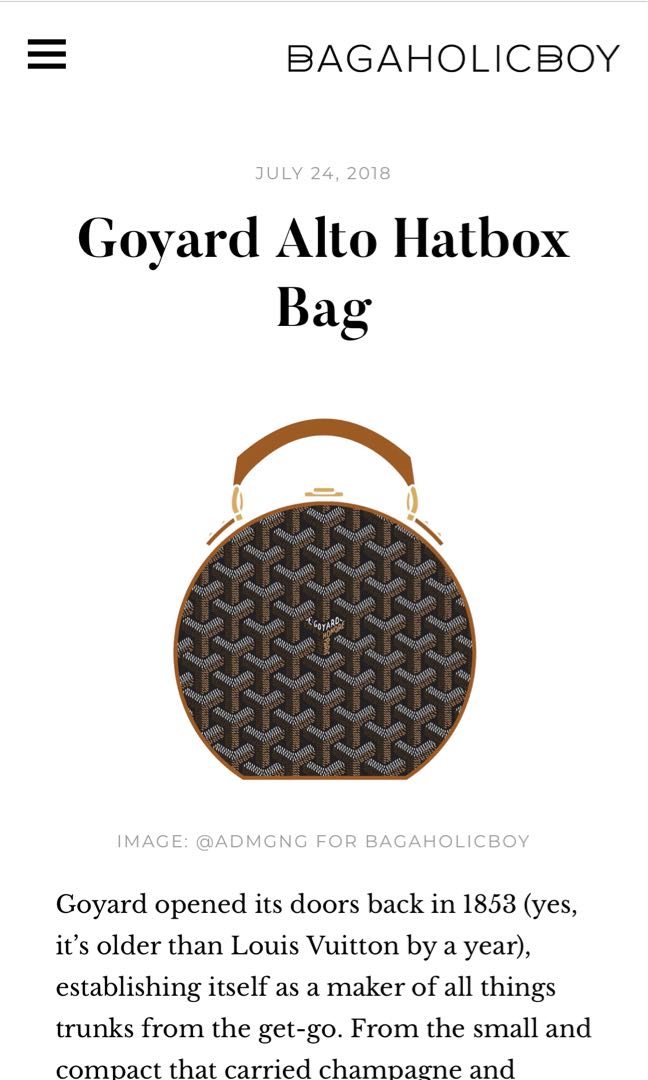 Goyard Alto Hatbox Bag - BAGAHOLICBOY