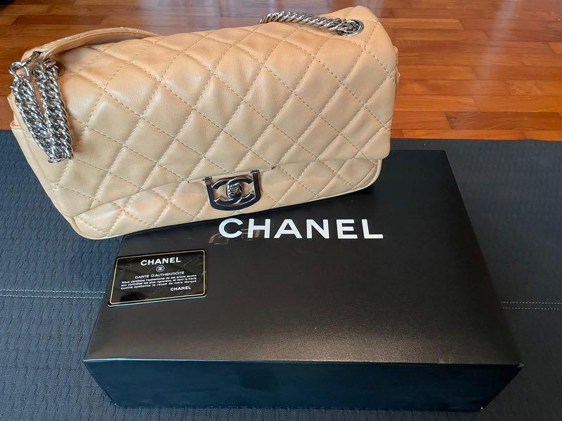 Vintage Chanel Sac Class Rabat Bag In Brown
