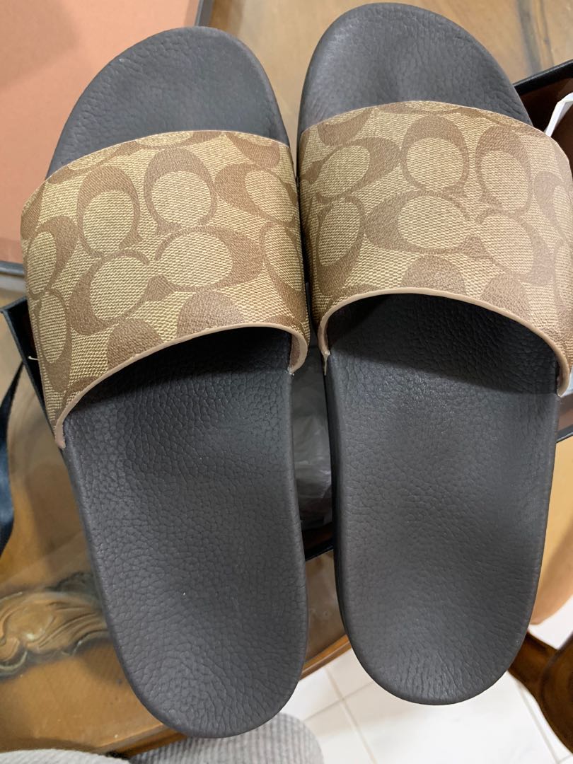 Coach authentic slides size 10, Luxury, Apparel on Carousell