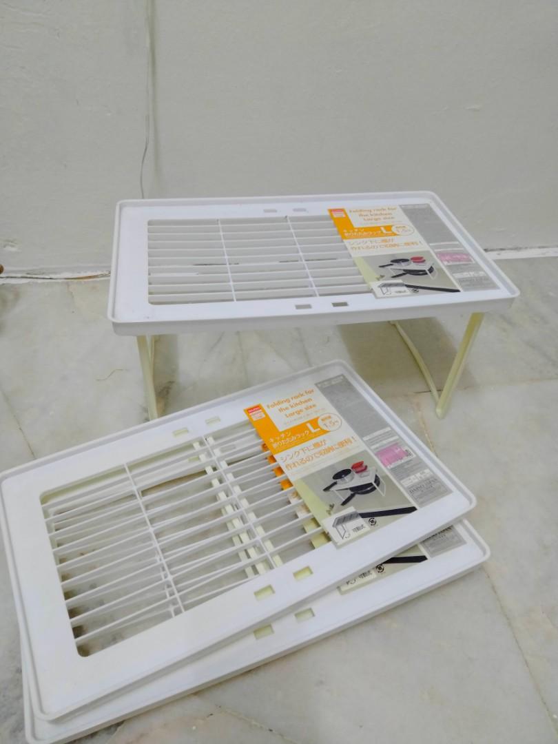 Daiso Folding Rack for the kitchen Large size, Furniture & Home Living