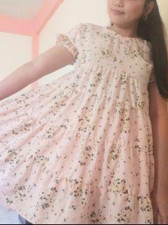 Doll dress floral pink