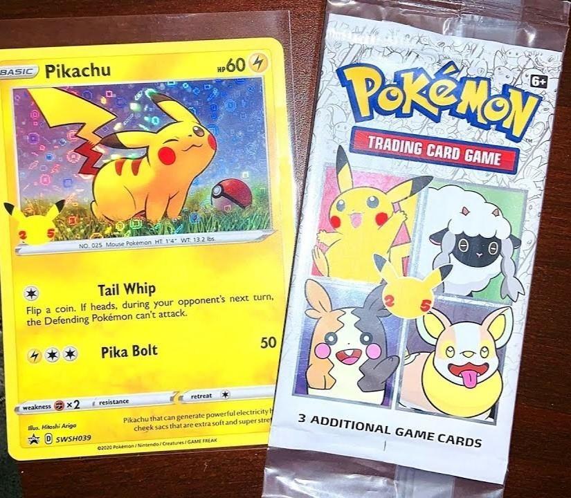 Pikachu SWSH039 Holo Promo Pokemon TCG Card General Mills 25th Anniversary 