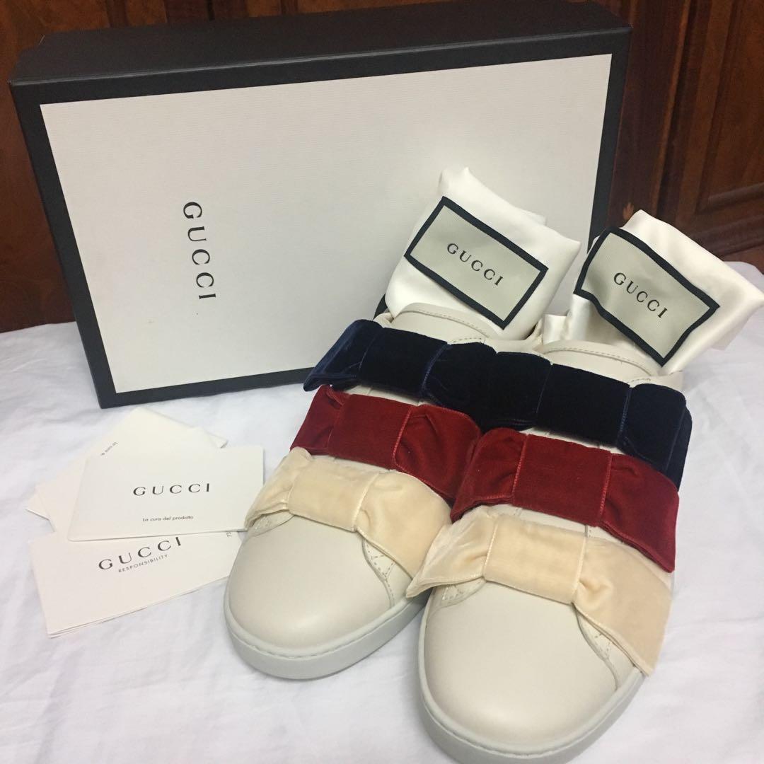 Gucci sneakers bow sale