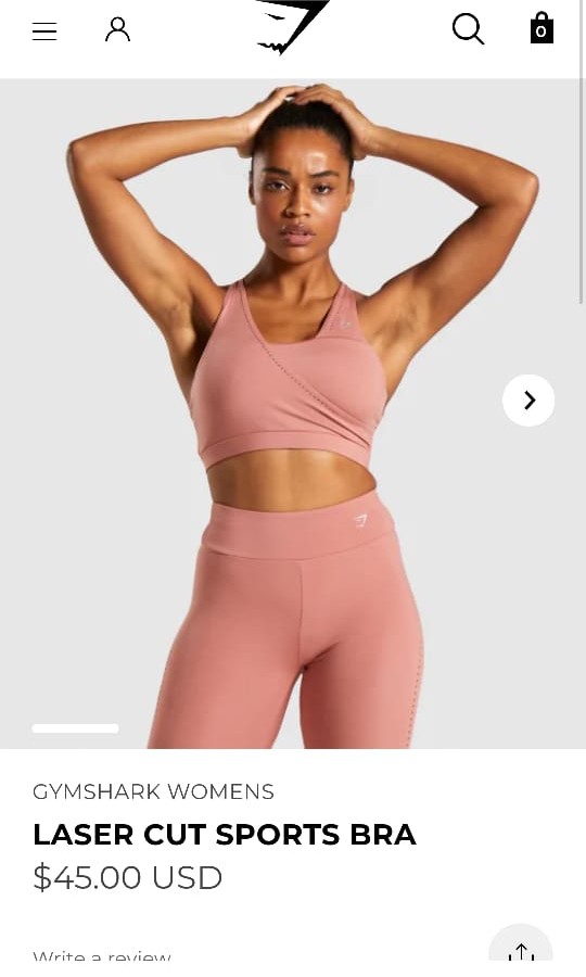 GYMSHARK laser cut sports bra, Fesyen 