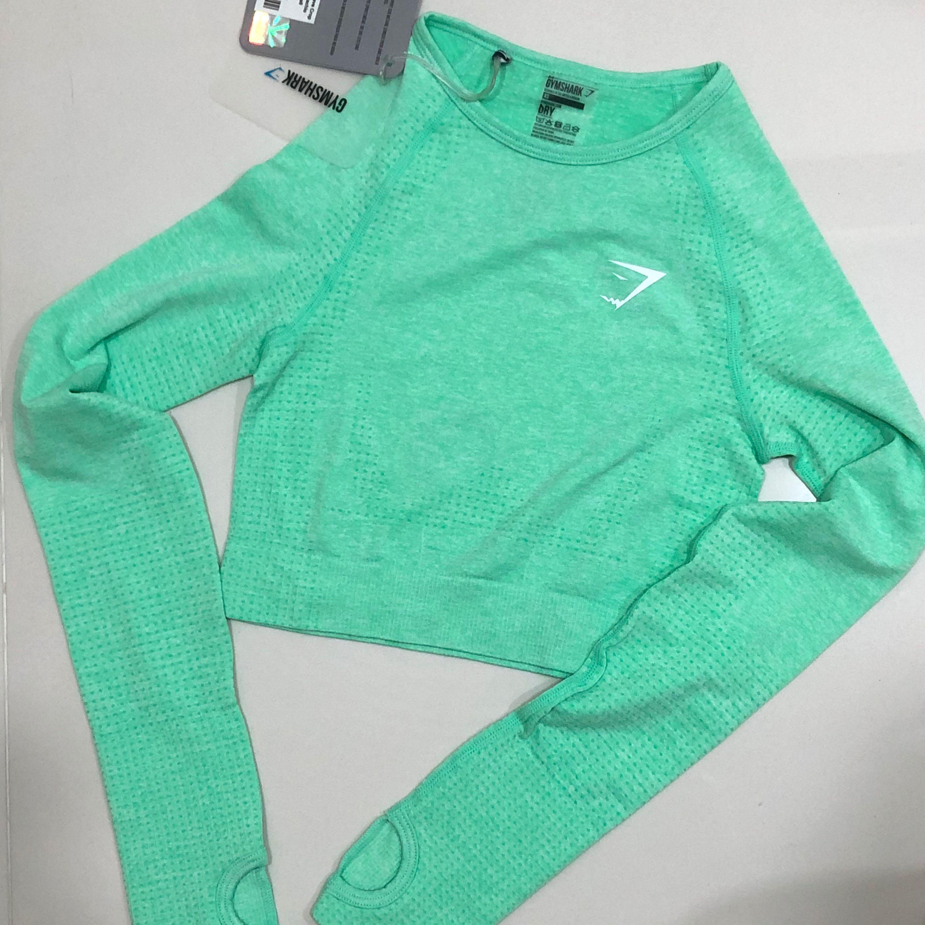 Gymshark Vital Seamless Long Sleeve Crop Top - Sour Pistachio Marl XS Extra  Small, Women's Fashion, Activewear on Carousell