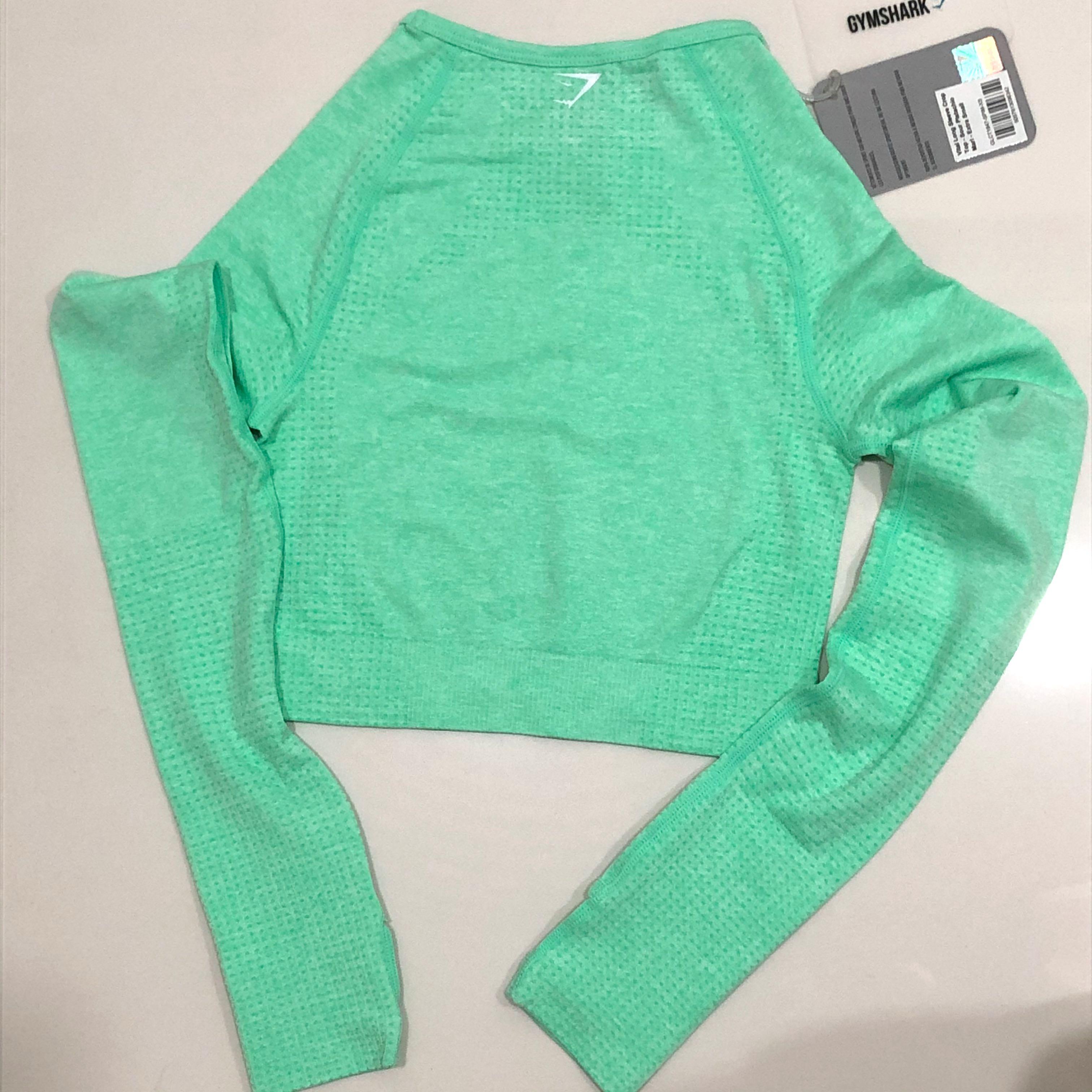 Gymshark Vital Seamless Long Sleeve Crop Top - Sour Pistachio Marl XS Extra  Small, Women's Fashion, Activewear on Carousell