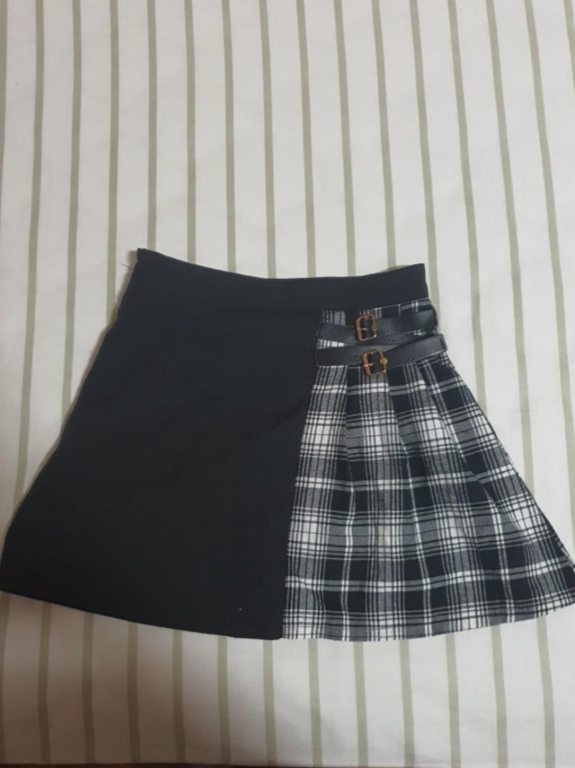 Half checkered skirt discount