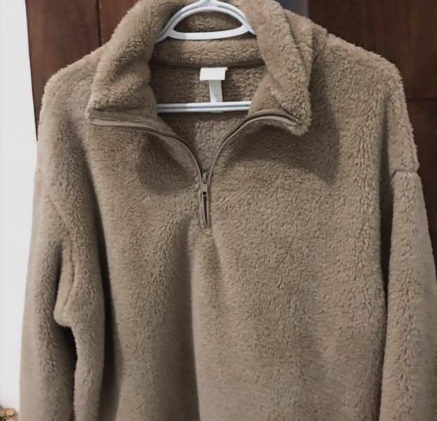Teddy jacket top half zip