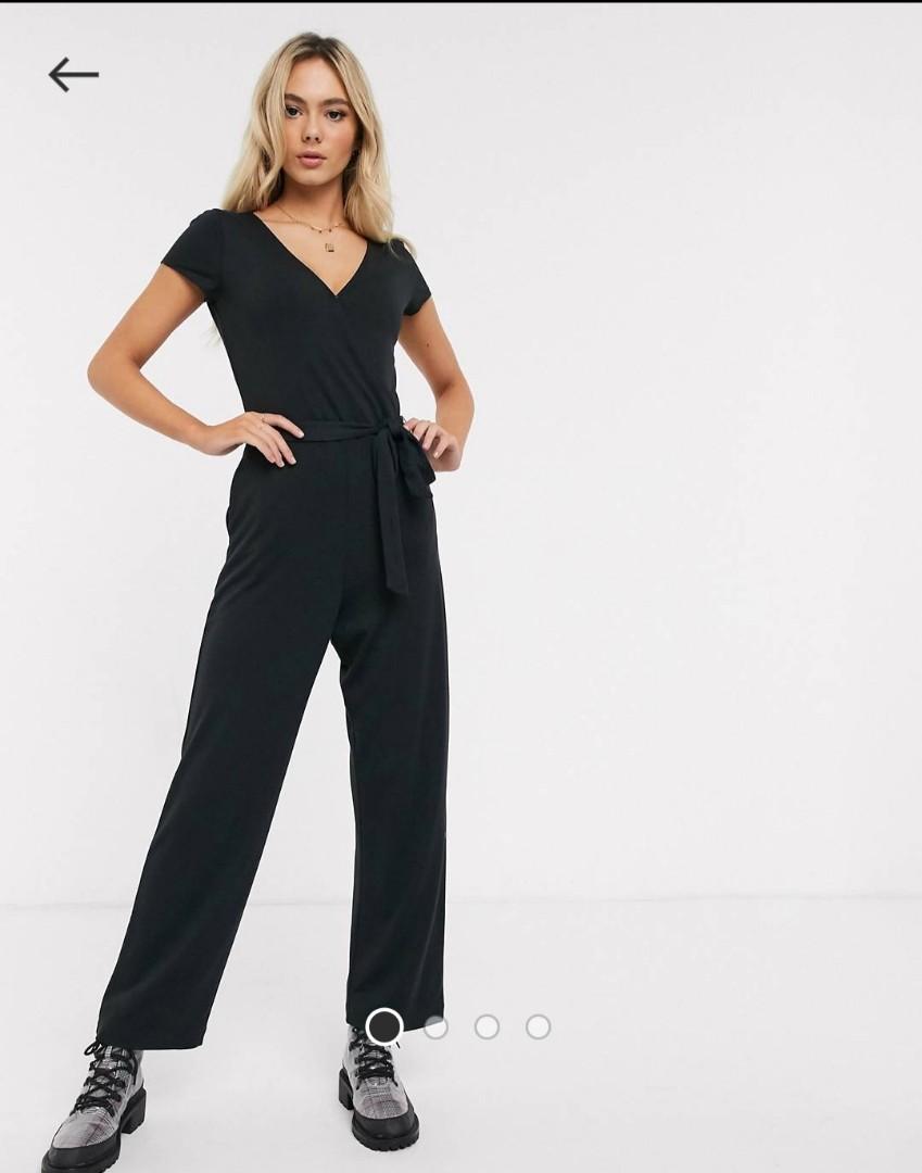 Hollister black short sleeve jumpsuit