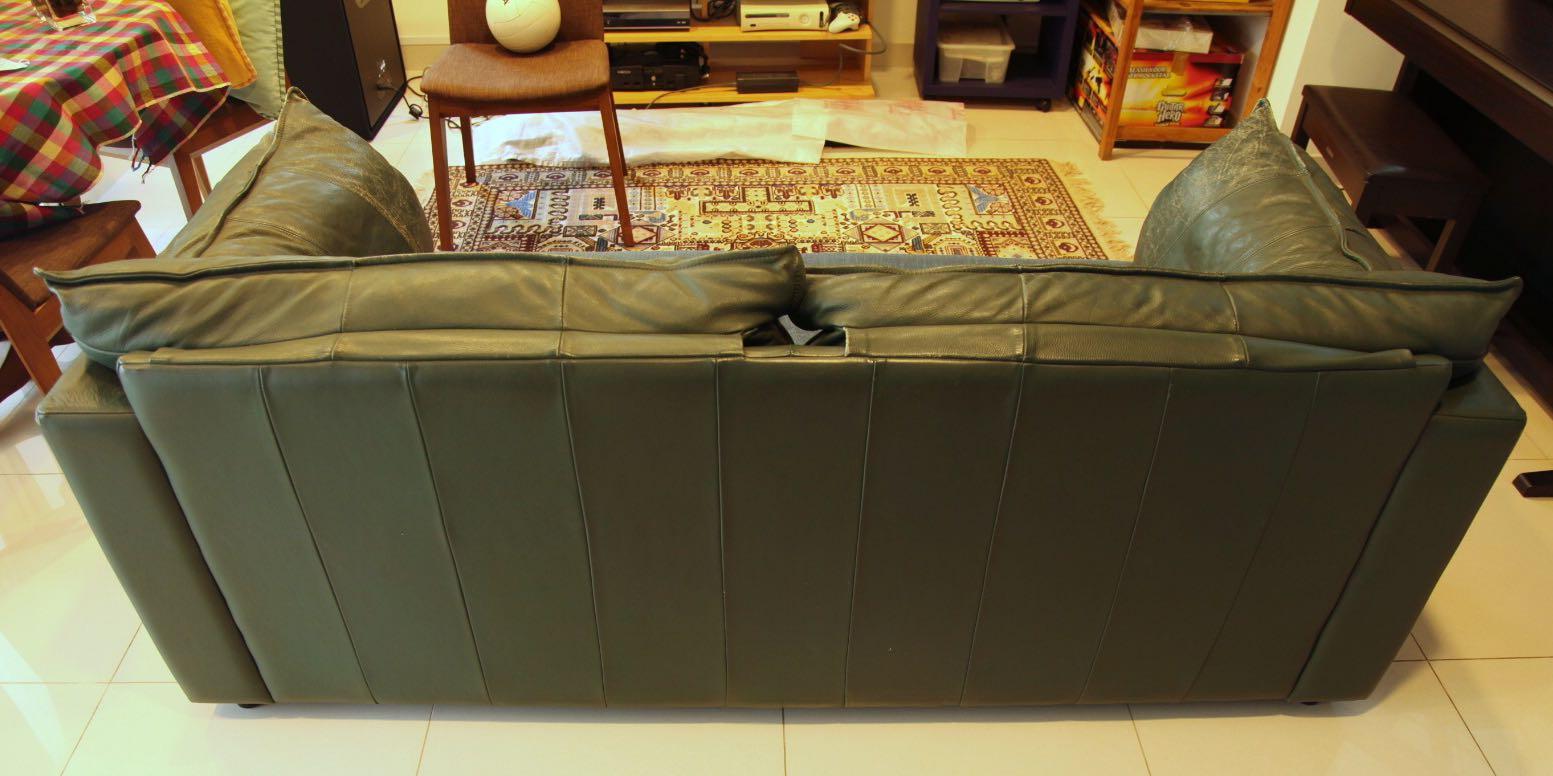 IKEA genuine leather sofa originally 1000, Furniture & Home Living