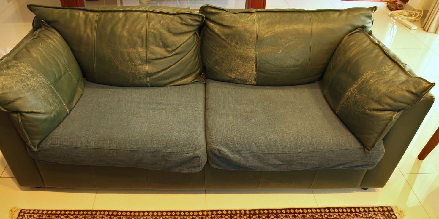 ikea genuine leather sofa