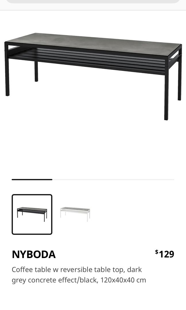 Ikea nyboda outlet coffee table black