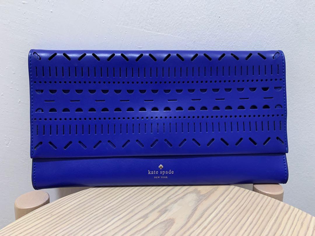 Kate spade blue clutch hotsell