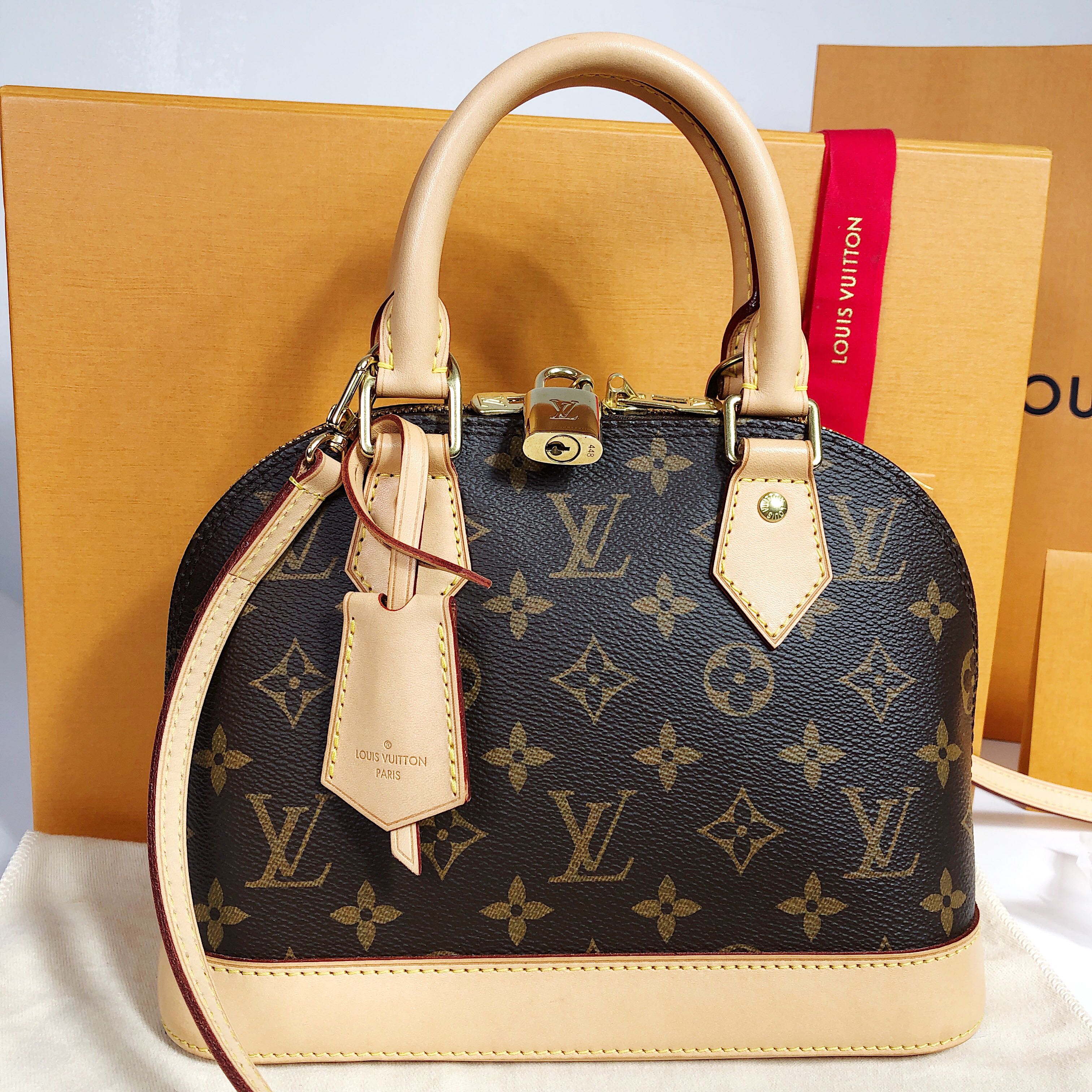 LV Alma bb Monogram, Luxury, Bags & Wallets on Carousell