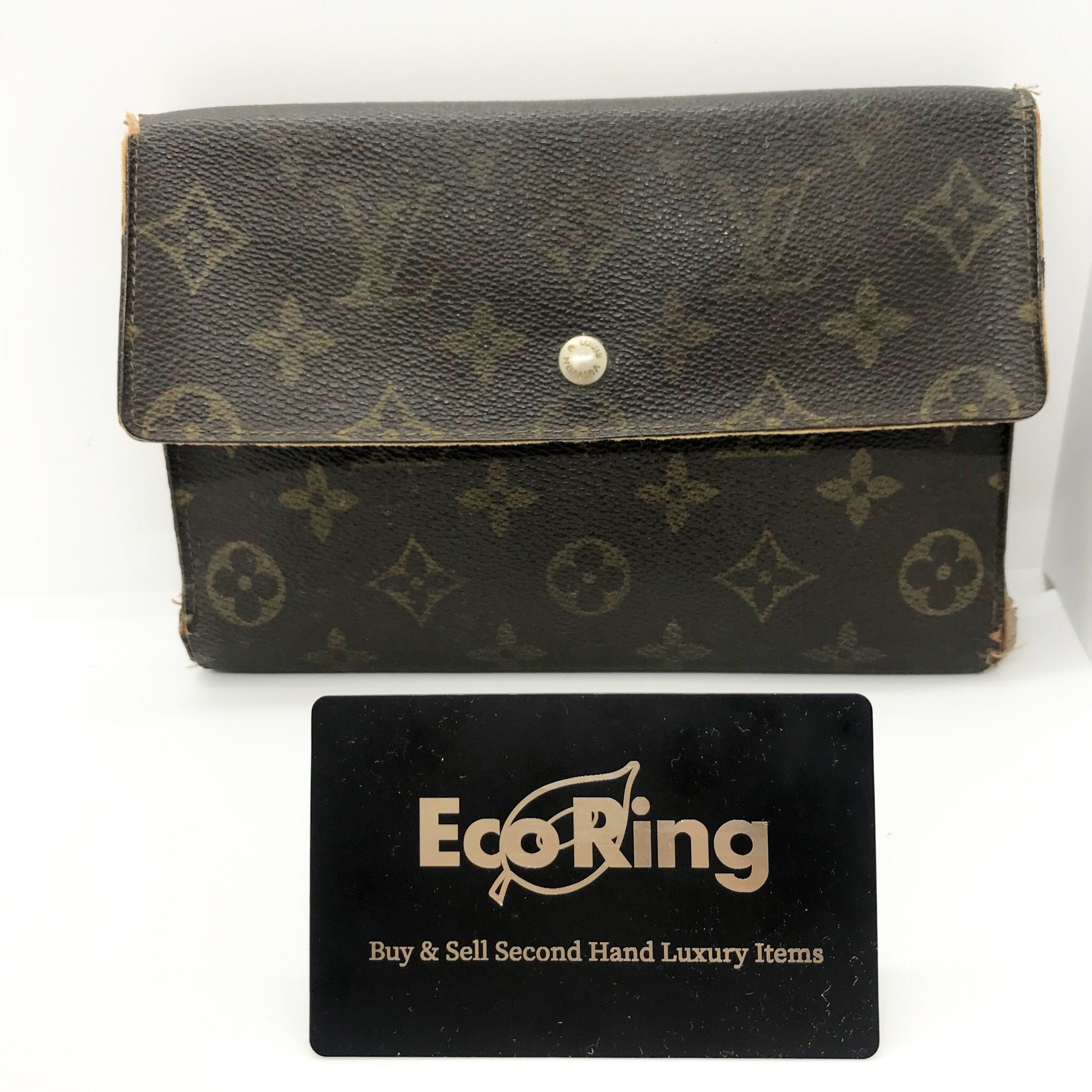 Auth+Louis+Vuitton+Pochette+Passport+Trifold+Wallet+Case+Monogram+M60135  for sale online