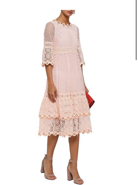 Maje pink lace dress deals