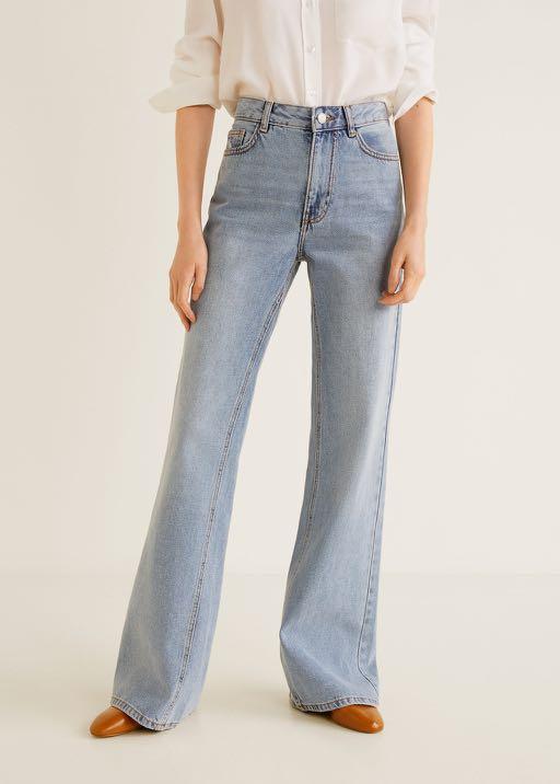 MANGO Decorative Seam Flared Jeans