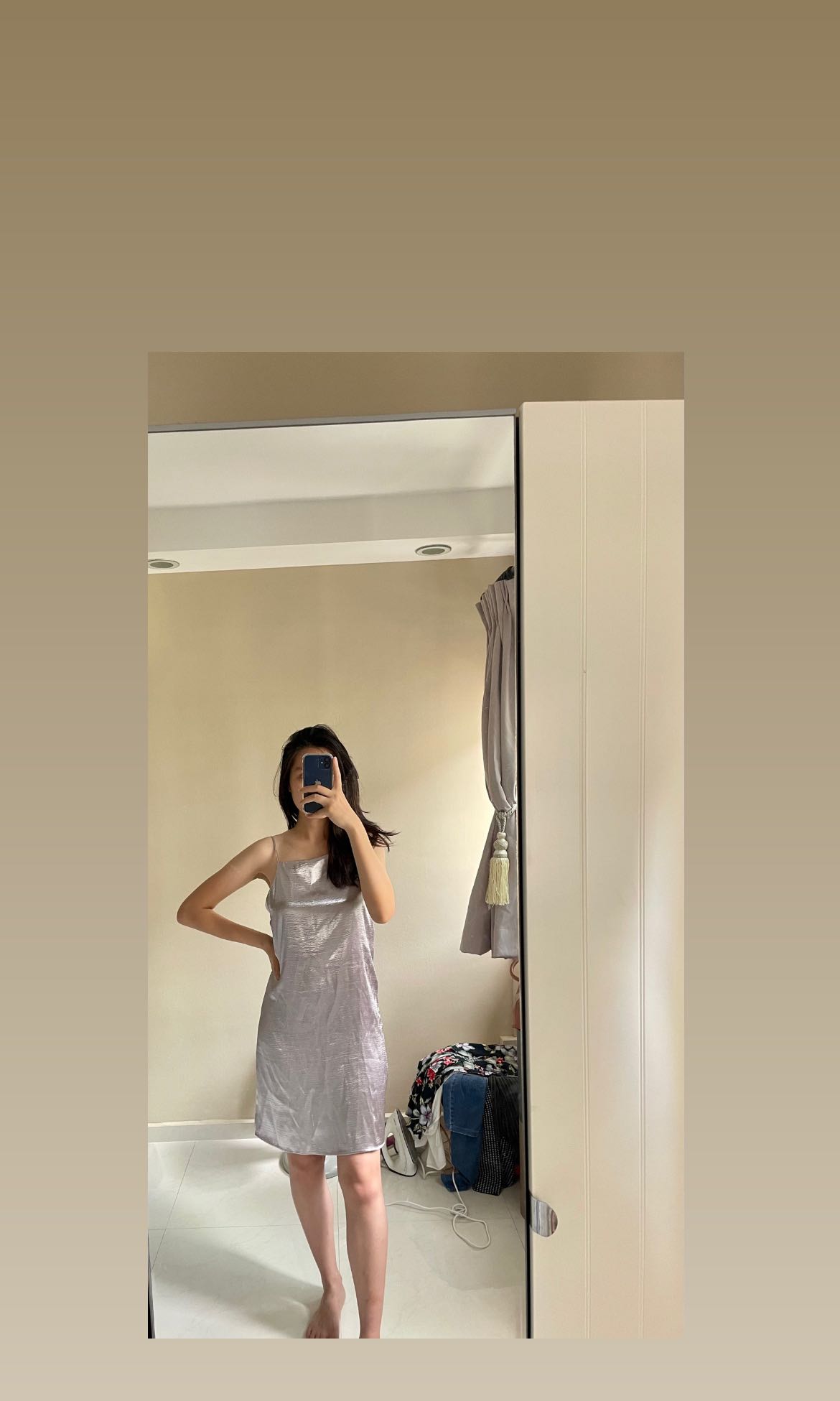 Mango top silver dress