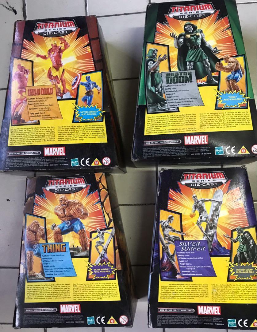 Marvel’s Titanium die cast (Category: Vintage Collectibles) located in San Fernando. Submitted by collecatoy (Listing ID 1007685797, Image 2). Description: 795 for Thing Ironman - 895 Dr doom and silver surfer - SOLD.