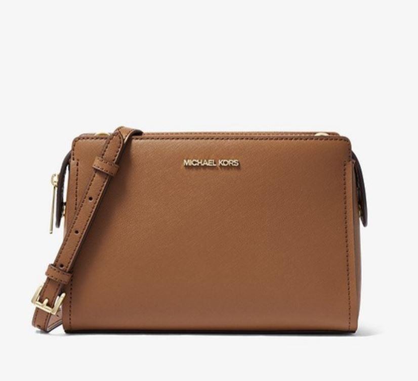 READY STOCK Michael Kors Leslie Medium Saffiano Leather Crossbody Bag