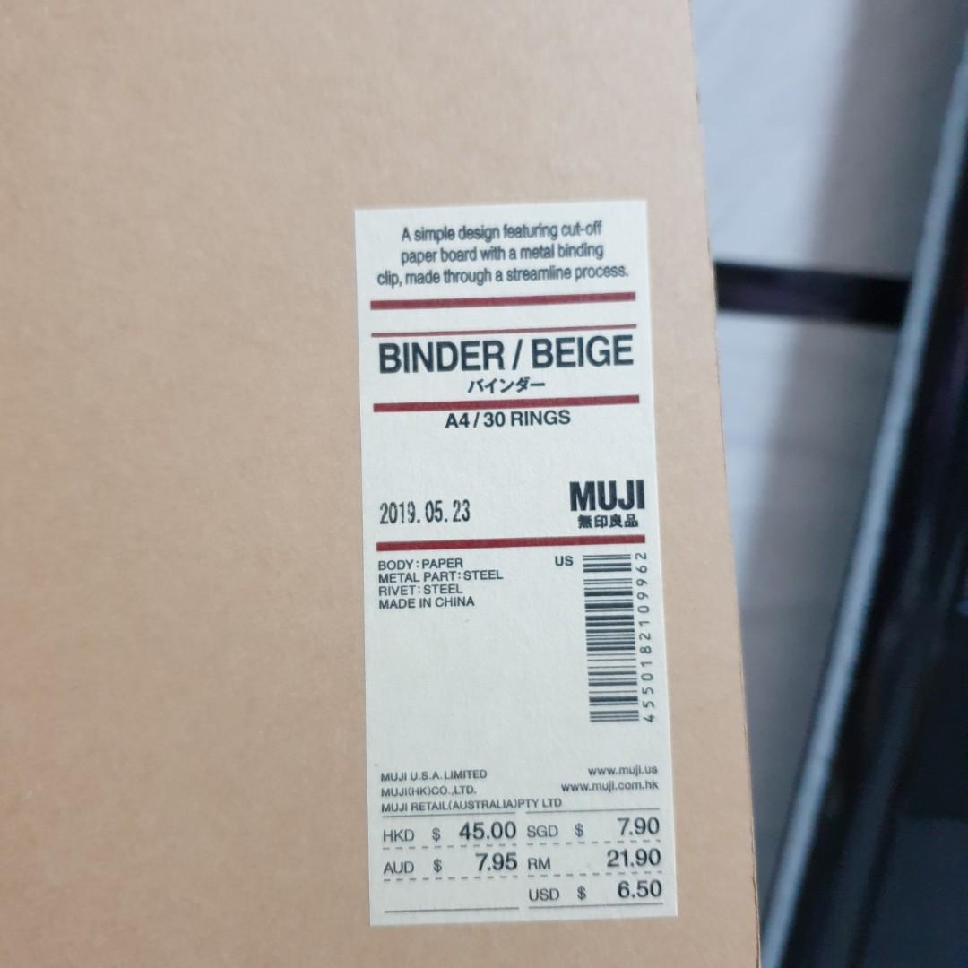 Muji A4 Binder + A4 Paper (Square and Lines), Hobbies & Toys, Stationery & Craft, Stationery