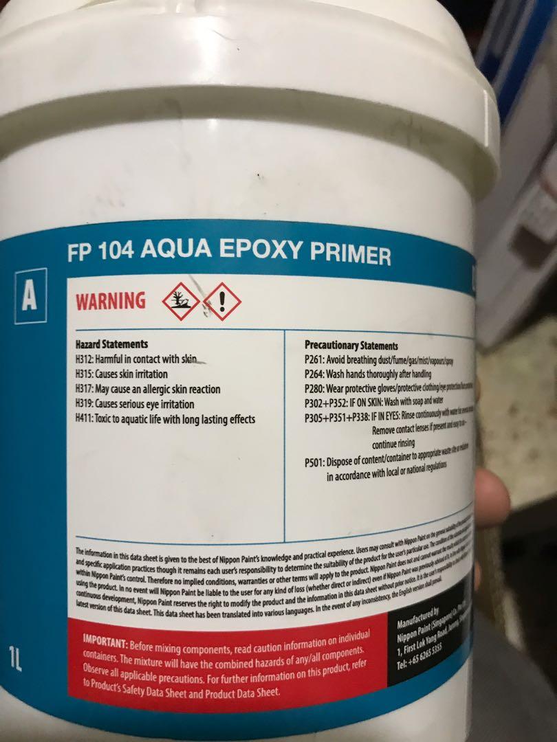 Nippon Paint Floor Pro 104 Aqua Epoxy Primer, Furniture & Home Living