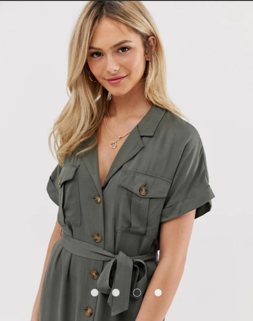Oasis khaki shirt dress top